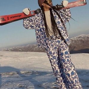 Free People Movement Bunny Slope Ski Jacket Size SMALL Paisley Print NEW